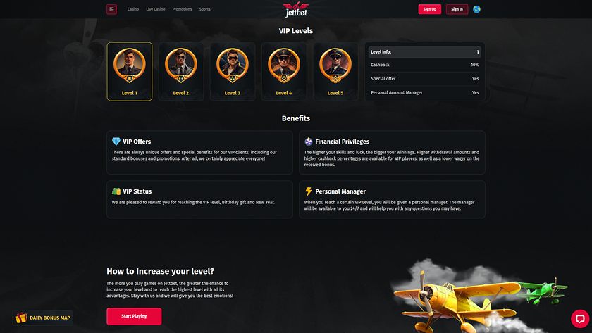 Jettbet Casino — VIP section