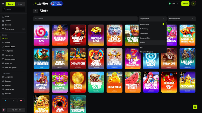 Jetton Games Casino — Games by studio