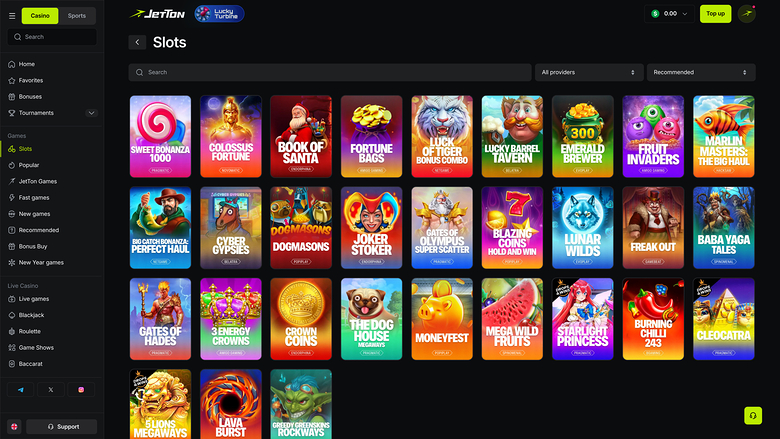 Jetton Games Casino — Games lobby