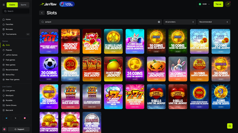 Jetton Games Casino — Jackpot games