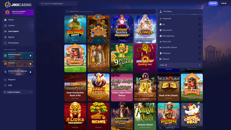 Jinx Casino — Games by studio