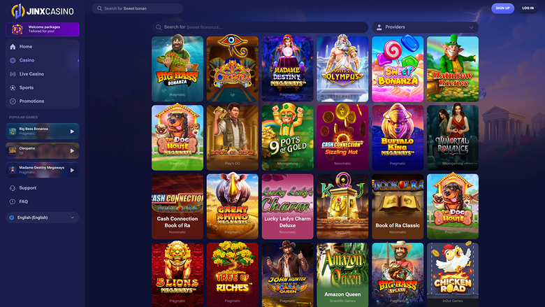 Jinx Casino — Games lobby