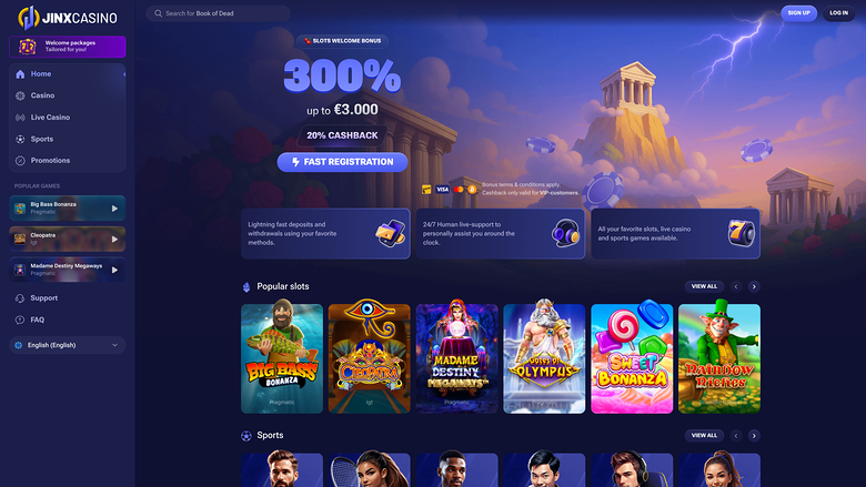 Jinx Casino — Homepage