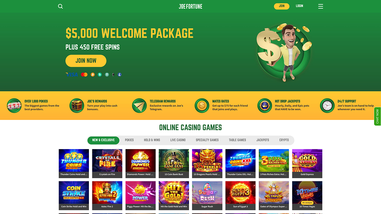 Joe Fortune Casino — Homepage