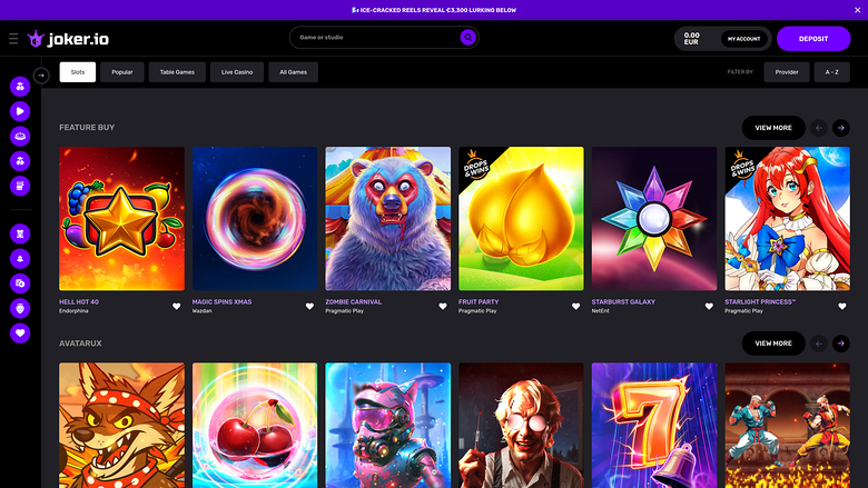 Joker.io — Games lobby