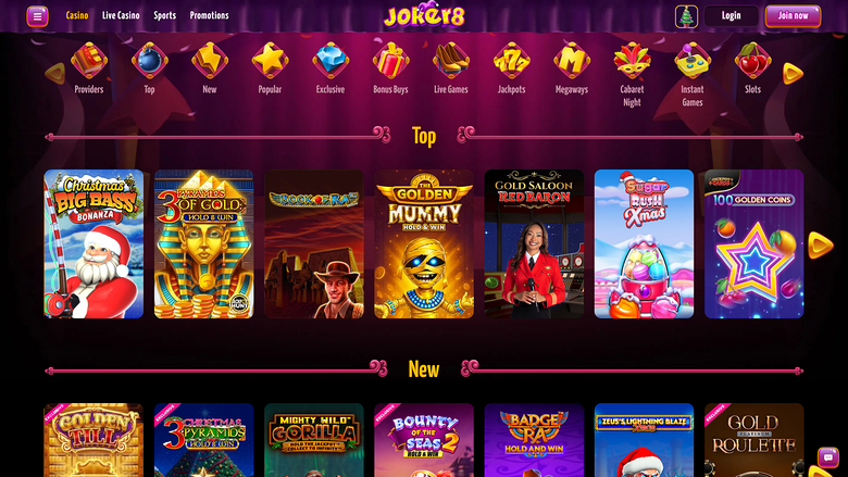 Joker8 Casino — Games lobby