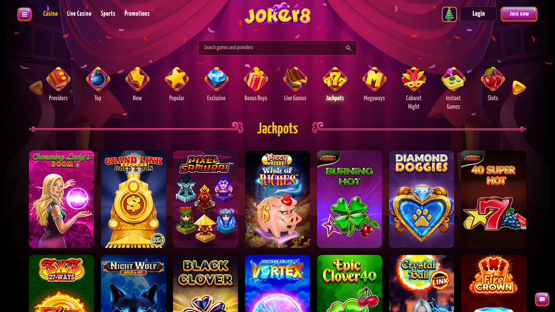 Joker8 Casino — Jackpot games