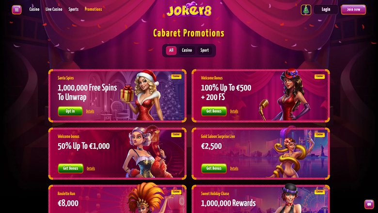 Joker8 Casino — Promotions page
