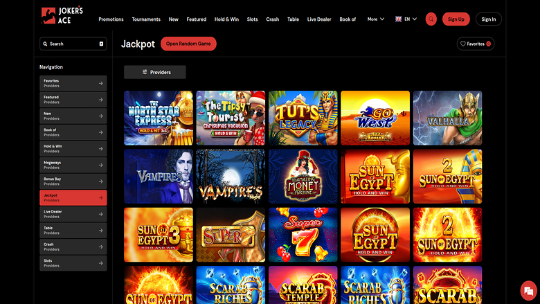 Jokers Ace Casino — Jackpot games