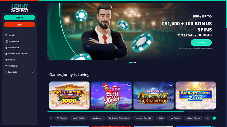Jonny Jackpot Casino — Homepage