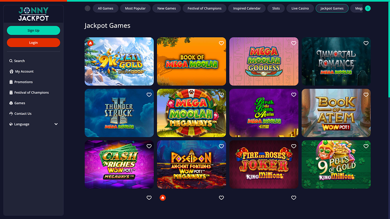 Jonny Jackpot Casino — Jackpot games