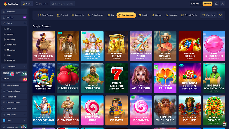 Joo Casino — Games lobby