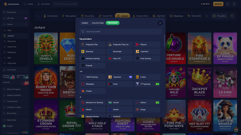 Joo Casino — Games by studio
