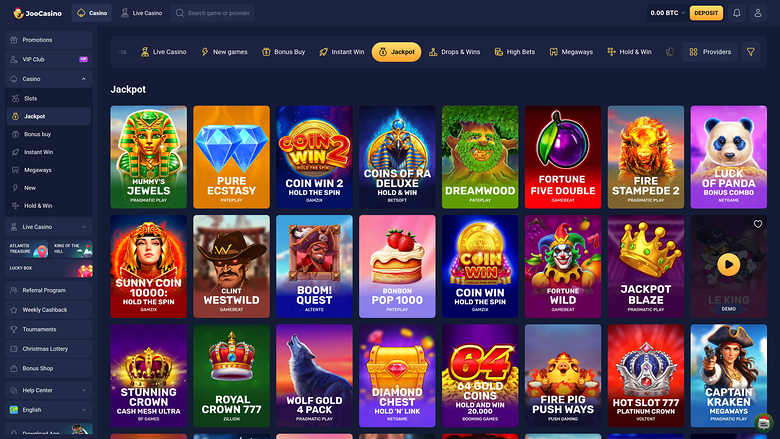 Joo Casino — Jackpot games
