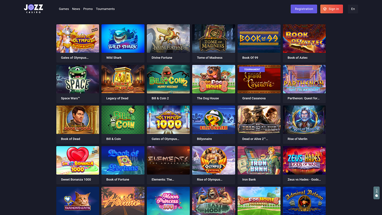 Jozz Casino — Games lobby
