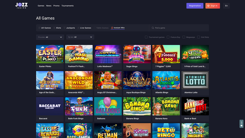 Jozz Casino — Instant win