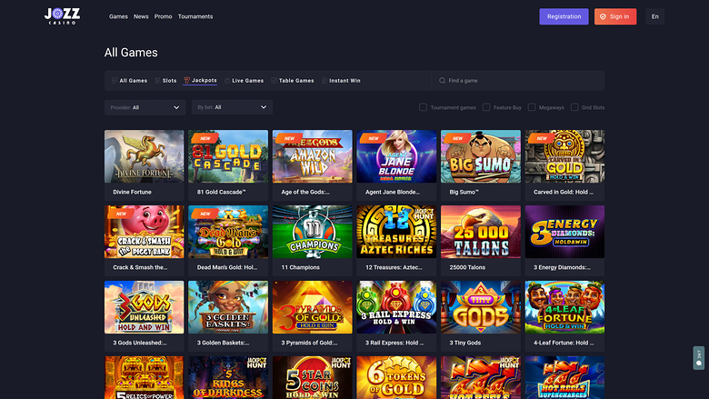 Jozz Casino — Jackpot games