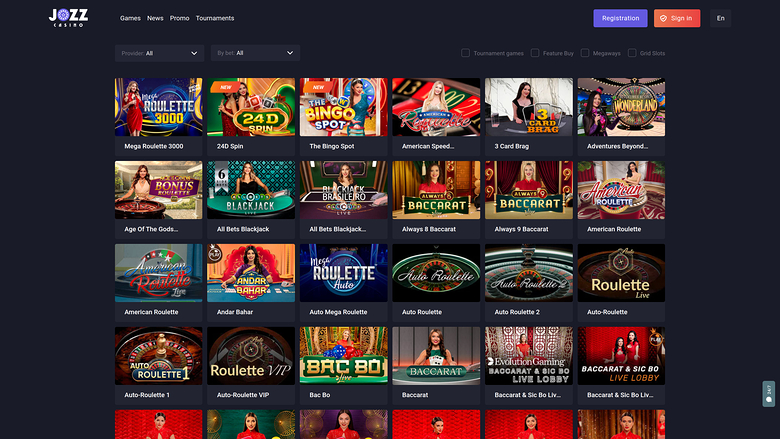 Jozz Casino — Live dealer lobby