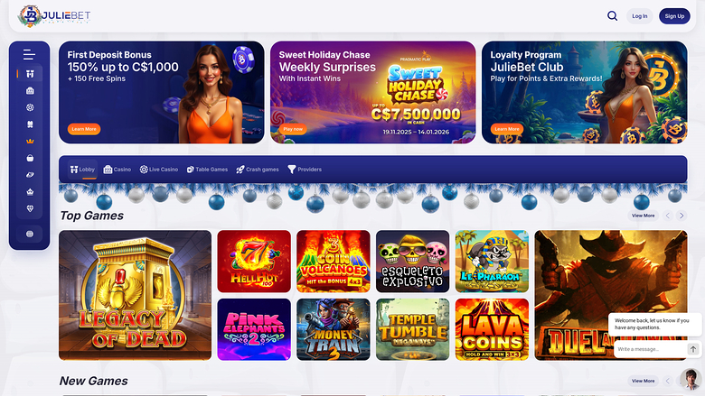 Juliebet Casino — Homepage