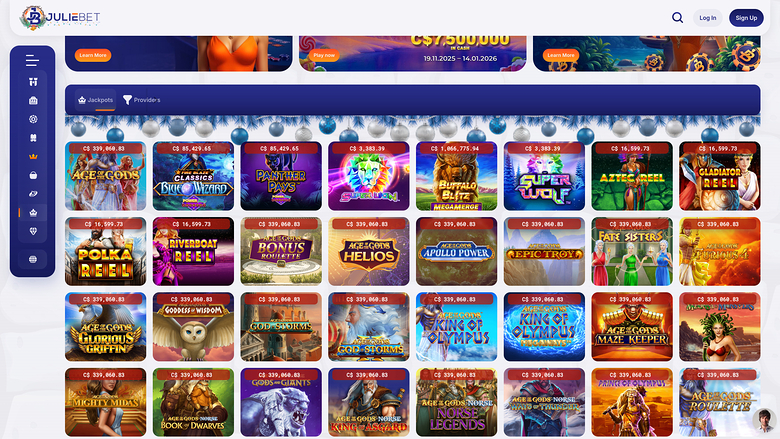 Juliebet Casino — Jackpot games