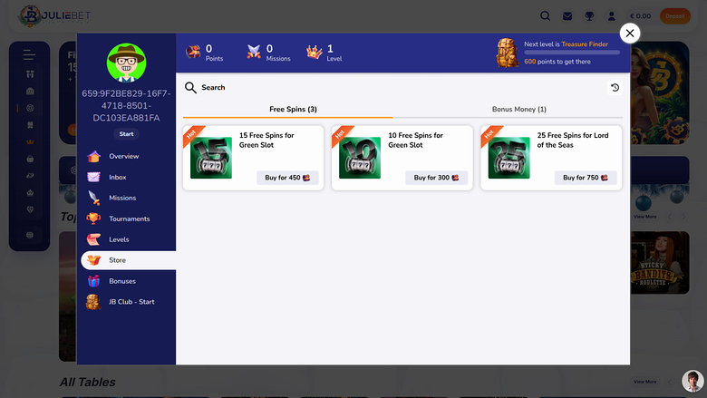 Juliebet Casino — Store