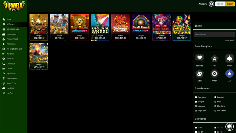 Jumba Bet Casino — Jackpot games