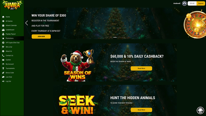 Jumba Bet Casino — Promotions page