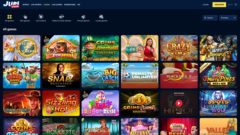 Jupi Casino — Games lobby