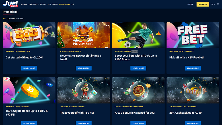Jupi Casino — Promotions page