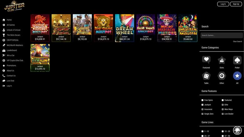 Jupiter Club Casino — Jackpot games