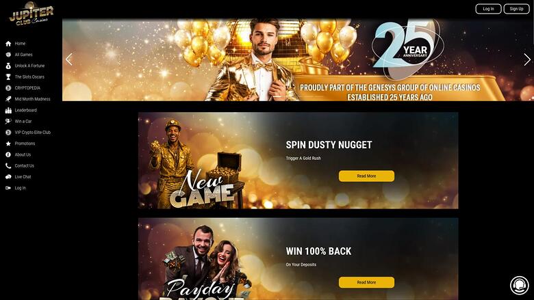 Jupiter Club Casino — Promotions page