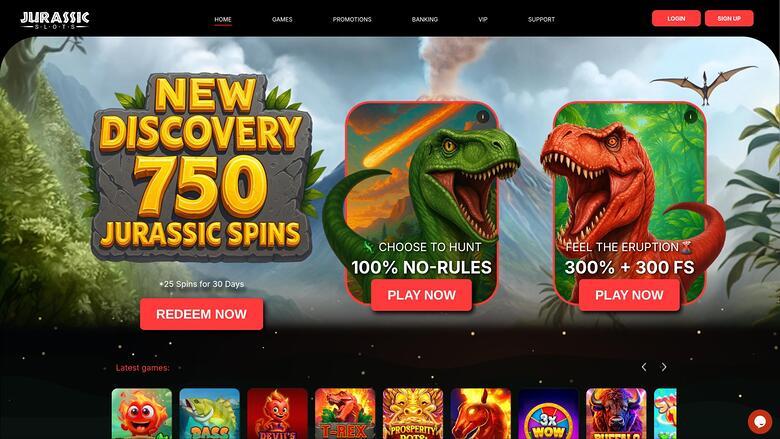 JurassicSlots Casino — Homepage
