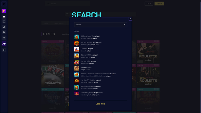 JustBit Casino — Jackpot games