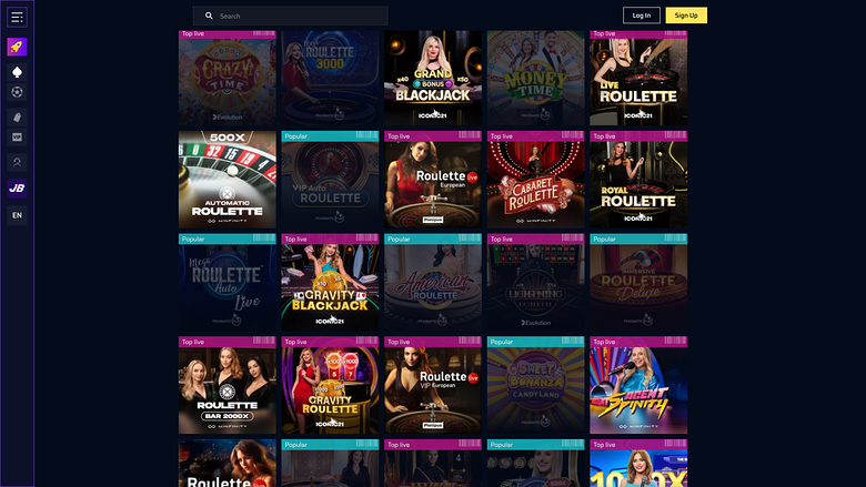 JustBit Casino — Live dealer lobby