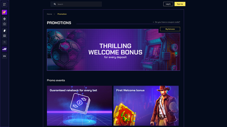 JustBit Casino — Promotions page