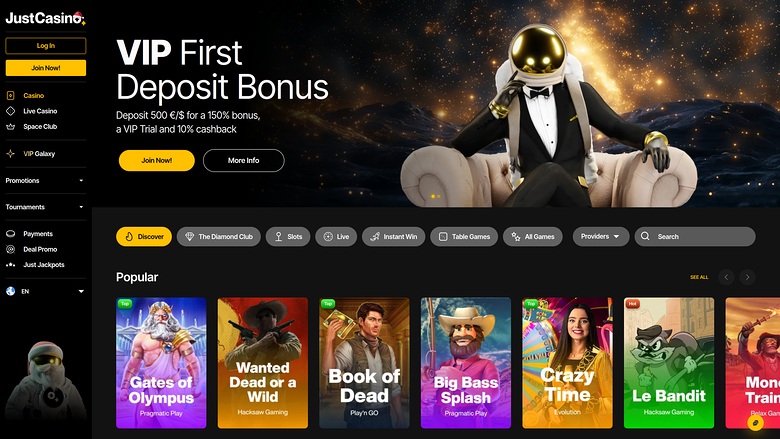 JustCasino — Homepage