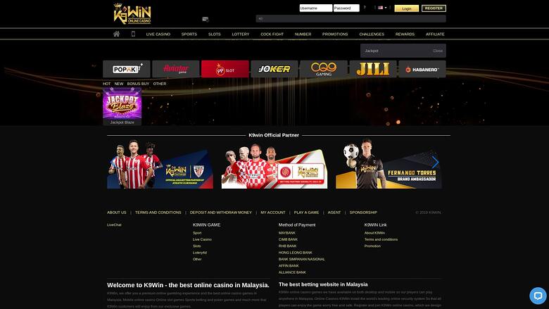 K9Win Casino — Jackpot games
