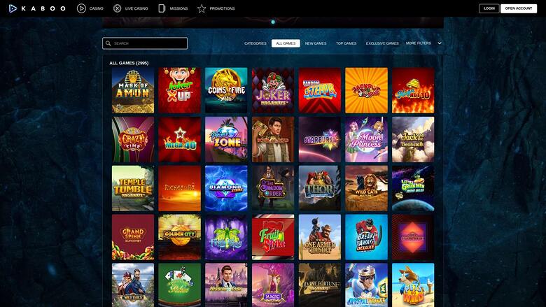 Kaboo Casino — Games lobby