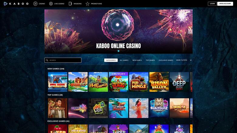 Kaboo Casino — Homepage