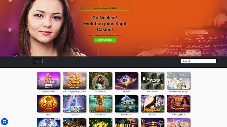 Kajot Casino — Homepage