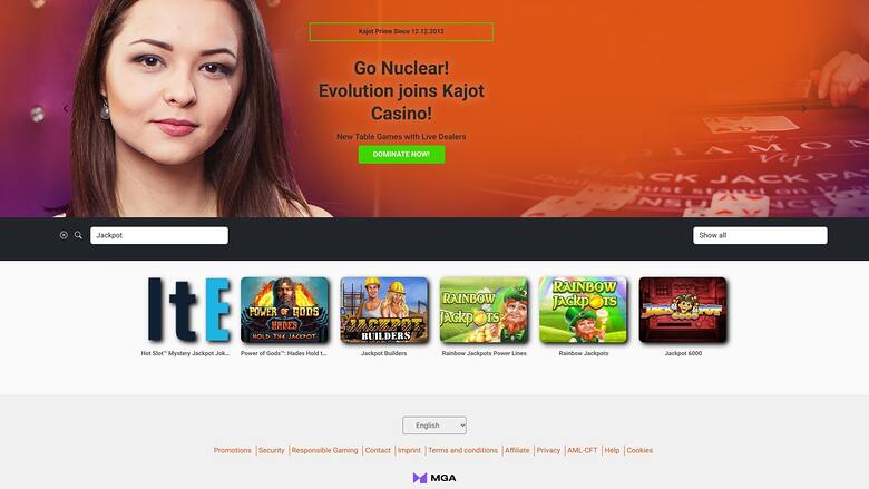 Kajot Casino — Jackpot games