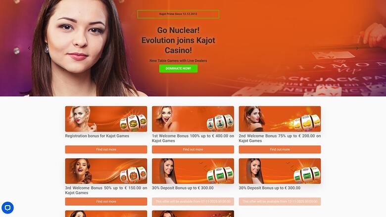 Kajot Casino — Promotions page