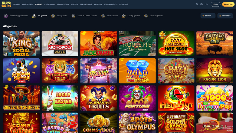 Kaleo Casino — Games lobby