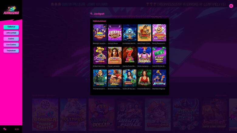 Kanuuna Casino — Jackpot games
