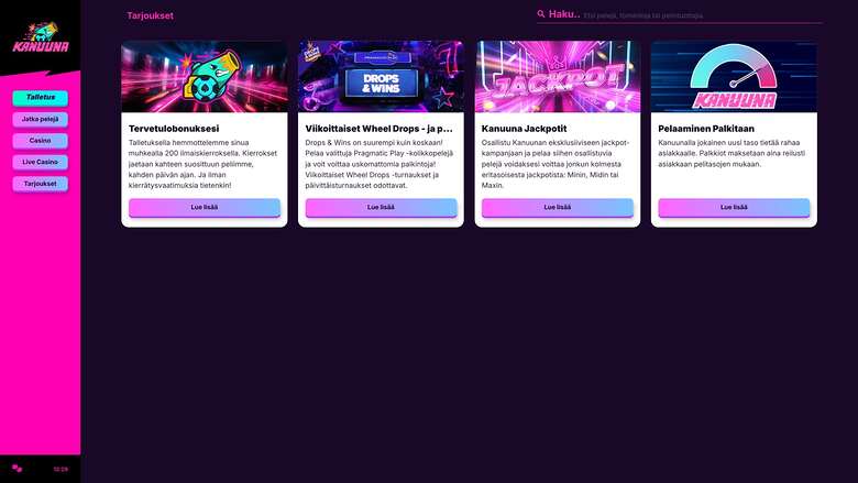 Kanuuna Casino — Promotions page