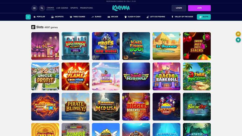 Karamba Casino — Games lobby