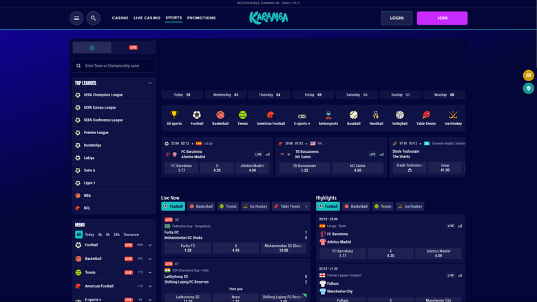 Karamba Casino — Sportsbook