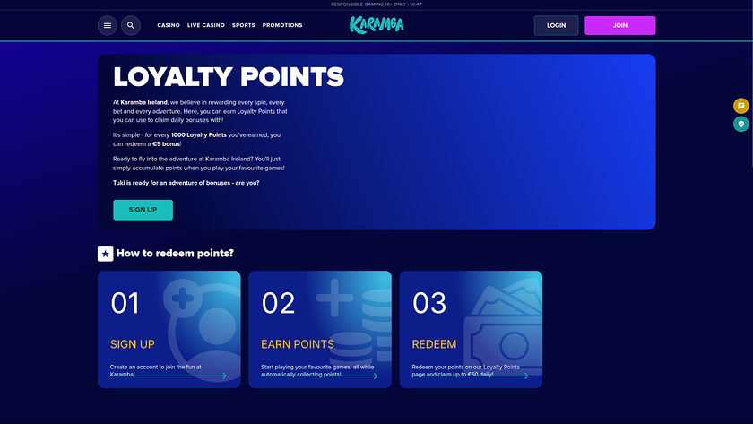 Karamba Casino — VIP section