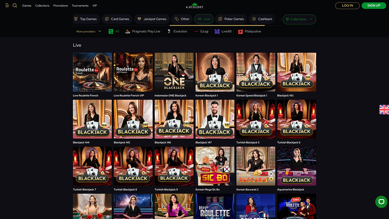 Katsubet Casino — Live dealer lobby
