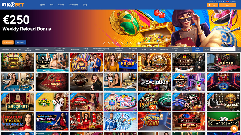 Kikobet Casino — Live dealer lobby